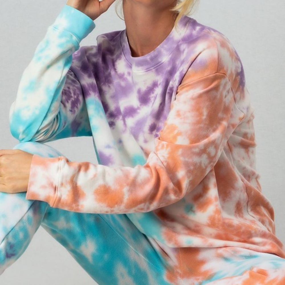 Coming Soon New Cozy Tie Dye Lounge Sweatshirt - Picture 3 of 6